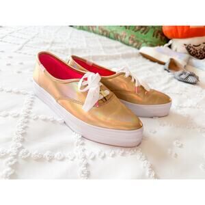 NWOT Keds Metallic Gold Pointed Toe Platform Women's Shoes Size 8